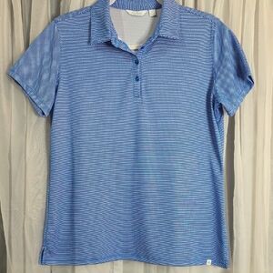 #165 Lady Hagen Light Blue Textured Button Down Shirt